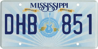 MS license plate DHB851