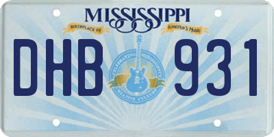 MS license plate DHB931