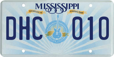 MS license plate DHC010
