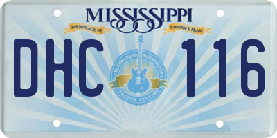 MS license plate DHC116