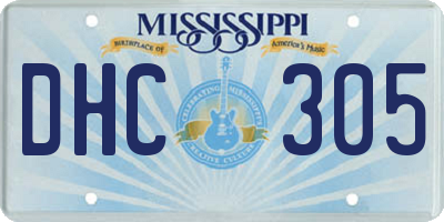 MS license plate DHC305