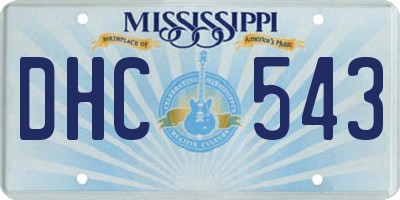 MS license plate DHC543