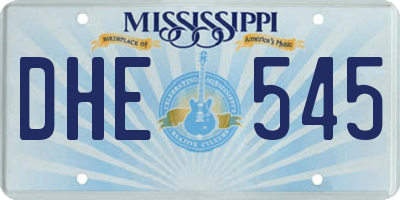 MS license plate DHE545