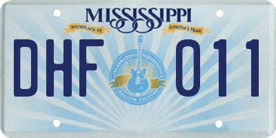 MS license plate DHF011