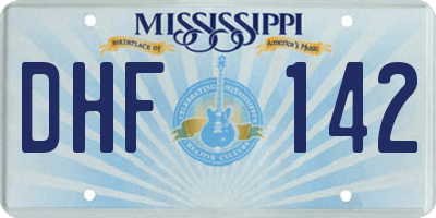 MS license plate DHF142