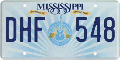 MS license plate DHF548