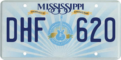 MS license plate DHF620