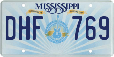 MS license plate DHF769