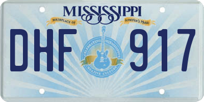 MS license plate DHF917