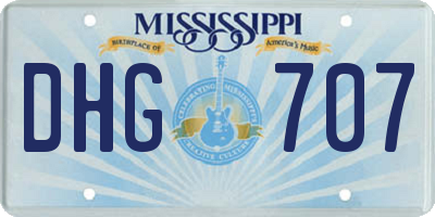 MS license plate DHG707