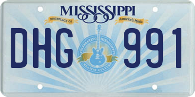 MS license plate DHG991