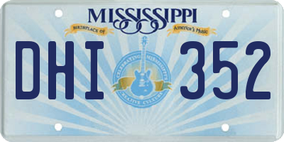 MS license plate DHI352