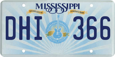 MS license plate DHI366