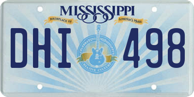 MS license plate DHI498