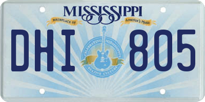 MS license plate DHI805