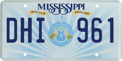 MS license plate DHI961