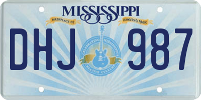 MS license plate DHJ987