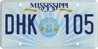MS license plate DHK105