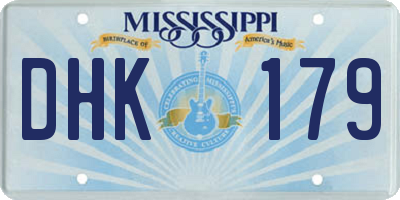 MS license plate DHK179