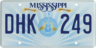 MS license plate DHK249