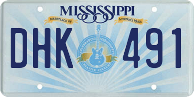 MS license plate DHK491