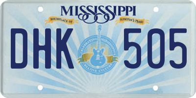 MS license plate DHK505
