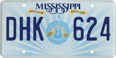 MS license plate DHK624