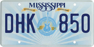 MS license plate DHK850