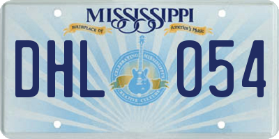 MS license plate DHL054