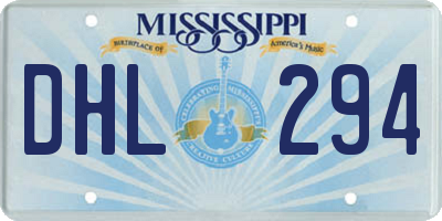 MS license plate DHL294