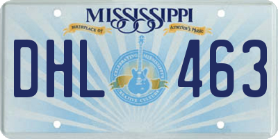 MS license plate DHL463