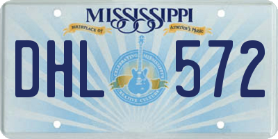MS license plate DHL572