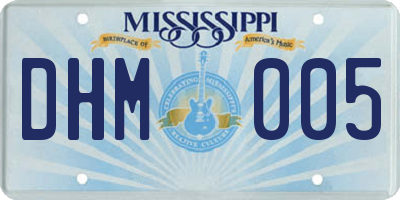 MS license plate DHM005