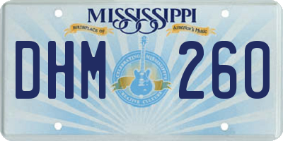 MS license plate DHM260