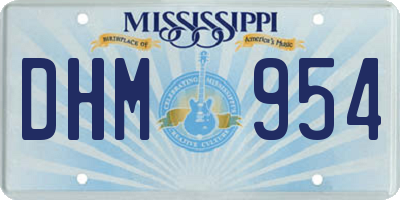 MS license plate DHM954