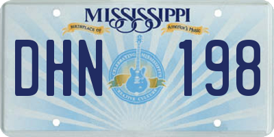 MS license plate DHN198