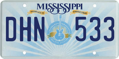 MS license plate DHN533