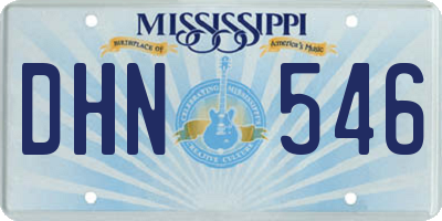 MS license plate DHN546