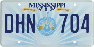 MS license plate DHN704