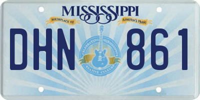 MS license plate DHN861
