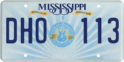 MS license plate DHO113