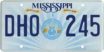 MS license plate DHO245