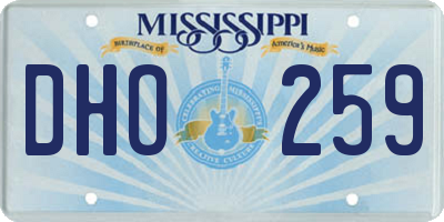 MS license plate DHO259