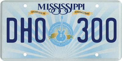 MS license plate DHO300