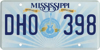 MS license plate DHO398