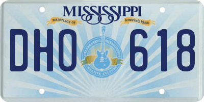 MS license plate DHO618