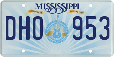 MS license plate DHO953