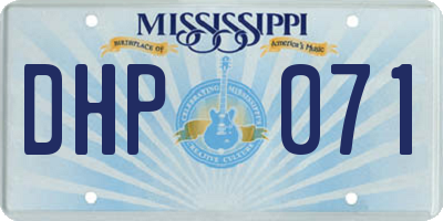 MS license plate DHP071