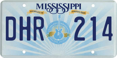 MS license plate DHR214