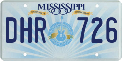 MS license plate DHR726